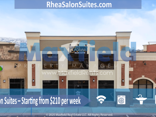 Commercial property with salon suites for rent at competitive weekly rates.