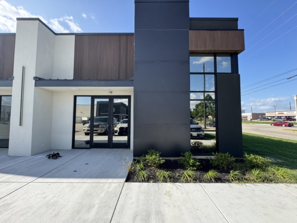 Modern Salon Renter building exterior with glass doors and stylish design, perfect for salon tenants.