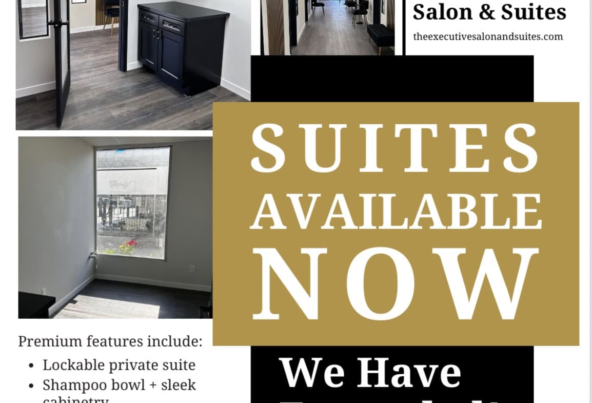 Modern salon suites available for rent at Salon Renter, featuring private, fully equipped spaces for.