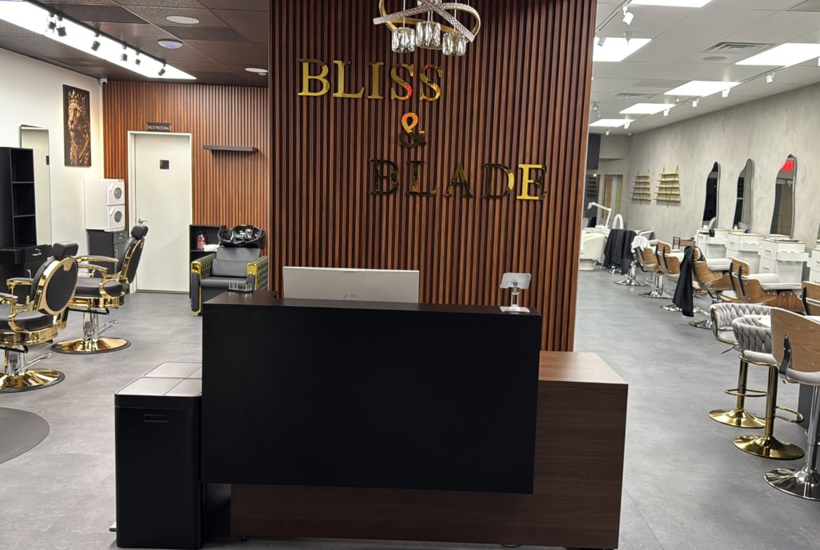 Salon Renter interior with styling chairs, mirrors, and professional hairdressing stations.